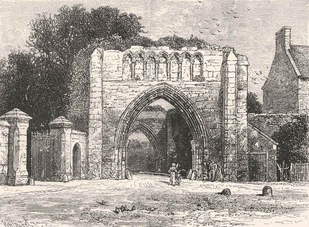 SCOTLAND. Priory Gateway, St Andrews c1886 old antique vintage print picture